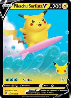 Surfing Pikachu V CEL 8/025
