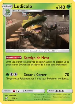 Carta Ludicolo da coleção Detective Pikachu