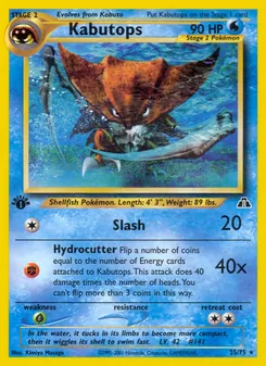 Carta Kabutops da coleção Neo Discovery