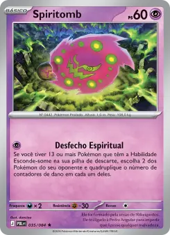 Carta Spiritomb da coleção Pitch Black