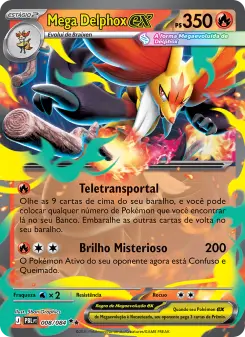 Carta Mega Delphox ex da coleção Pitch Black