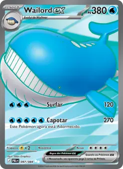 Carta Wailord ex da coleção Pitch Black