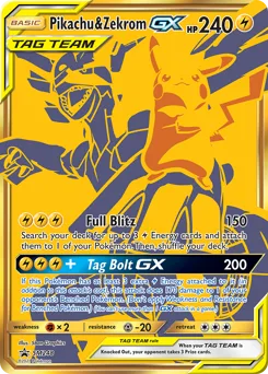 Carta Pikachu & Zekrom GX