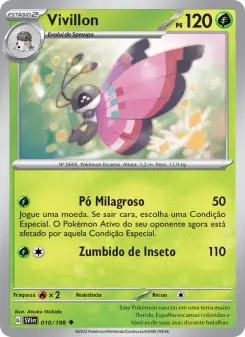 Vivillon 10/198, exemplo de carta incomum de Pokémon