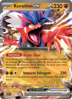 Koraidon ex 125/198, exemplo de carta dupla rara de Pokémon