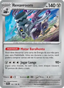 Revavroom 142/198, exemplo de carta rara de Pokémon